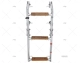 FOLDABLE LADDER INOX LADDER 3 STEPS TEAK