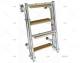 FOLDABLE LADDER INOX LADDER 4 STEPS TEAK