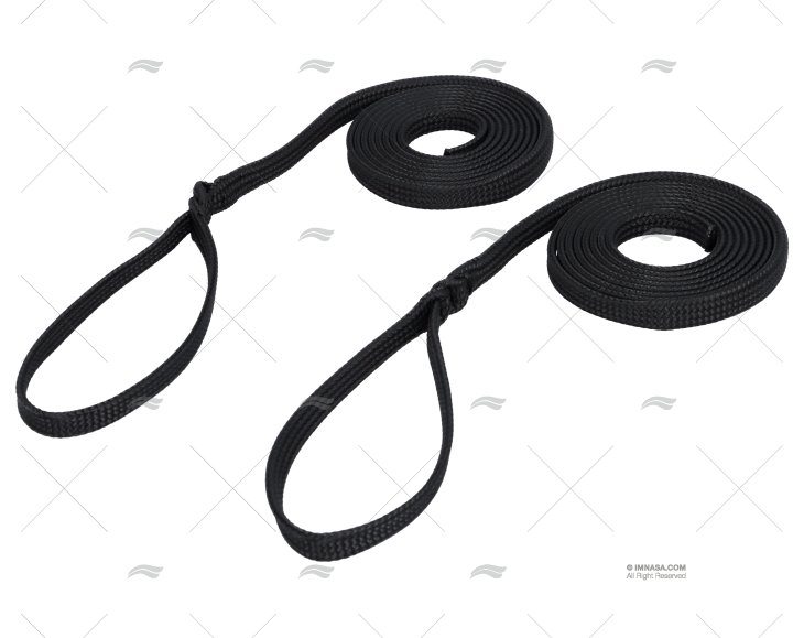 CIMA PER PARABORDO NERO  08mm 2m PIATTO LIROS