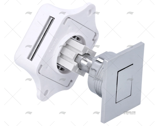 VERROU POUSSOIR PLASTIQUE CHROME RECT.