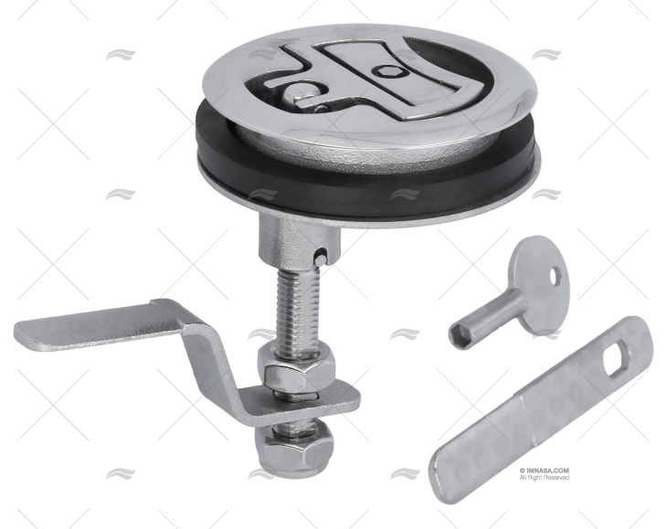 CHIUSURA BOCCAPORTO INOX 75mm (5-21mm)C/CHIAVE