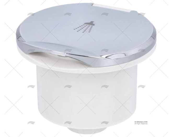 CAIXA DUCHE BRANCA TAMPA CROMADA