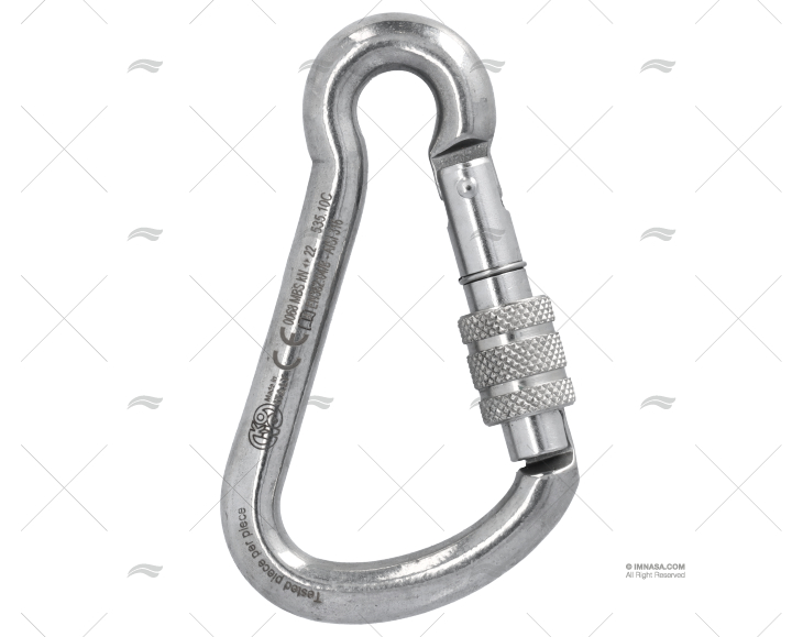 SPRING HOOK WITH LOCKING RING S.S. 100