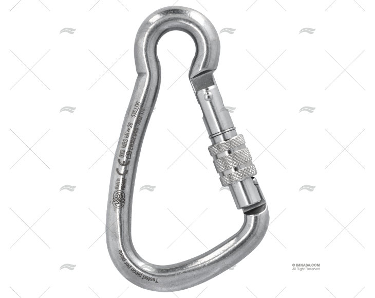 SPRING HOOK WITH LOCKING RING S.S. 125