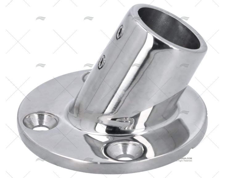 PLATINE 60º BASE RONDE INOX  25MM