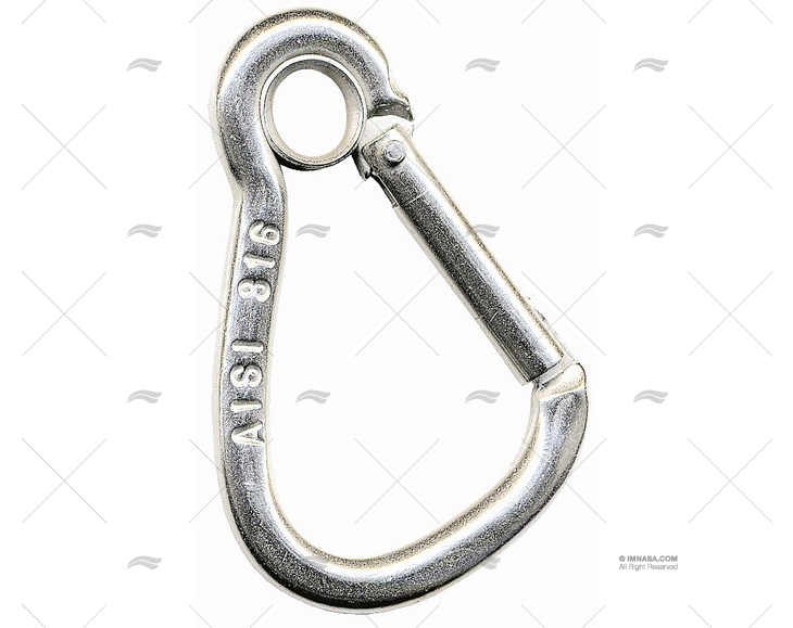 MOSCHETTONE CON OCCHIELLO  52mm INOX IMBRACATURA KONG