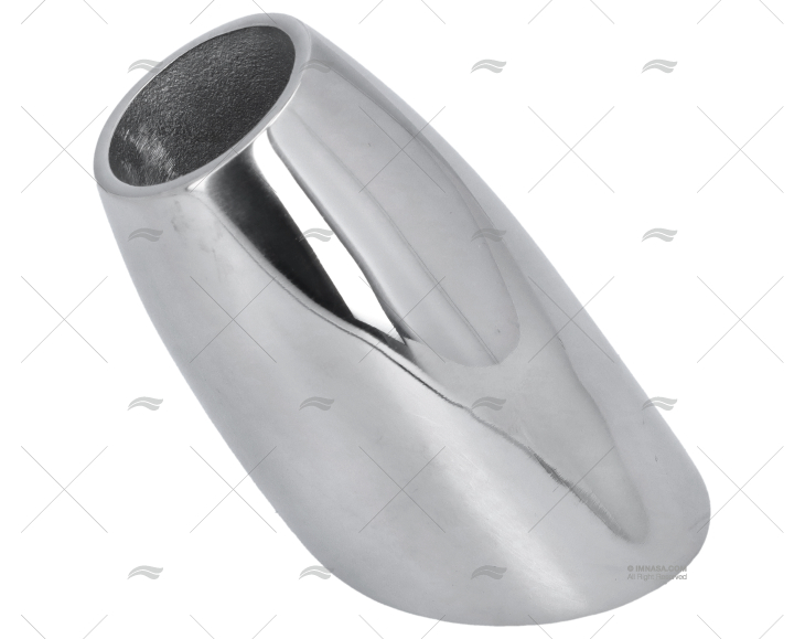 BOCCOLA PER SCALMO BALCONE INOX OVALE 60º 25mm