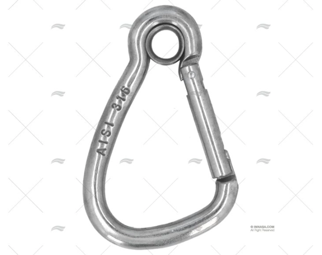 MOSQUETÃO COM OLHAL  65mm INOX ARNÊS KONG
