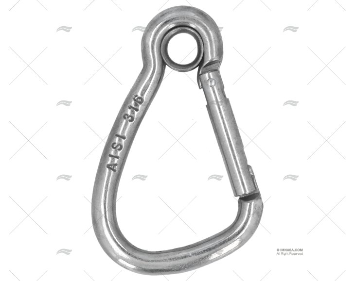 MOSQUETÃO COM OLHAL  65mm INOX ARNÊS KONG