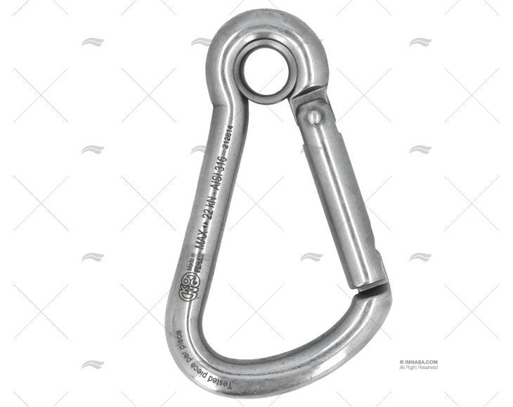 MOSQUETÃO COM OLHAL 100mm INOX ARNÊS KONG