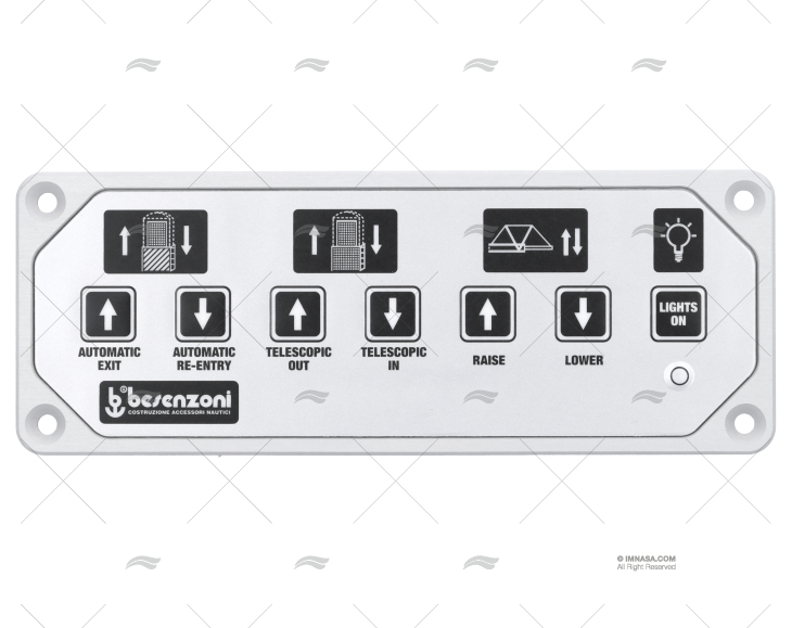 PAINEL BS 7 TECLAS COR PRATEADA BESENZONI