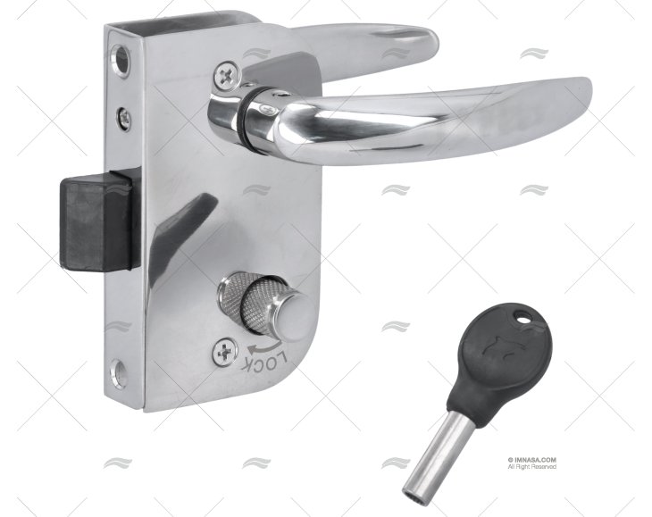 FECHADURA PORTA COM CHAVE INOX DIREITA. MARINE TOWN