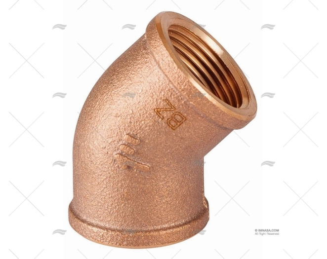 CODO BRONCE H-H 45º 3/8"  GUIDI