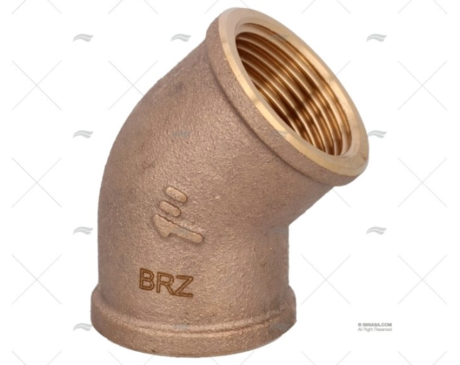 CODO BRONCE H-H 45º 1"    GUIDI