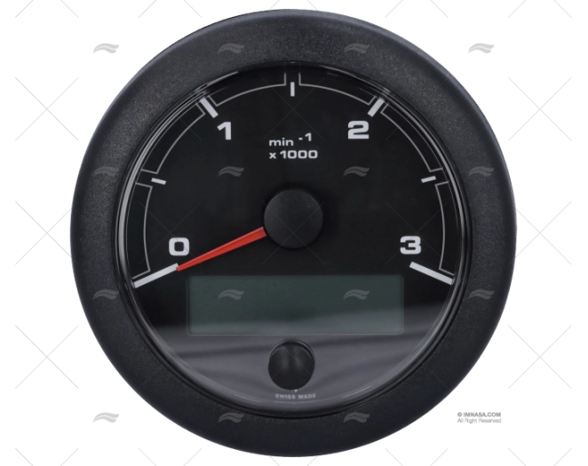 BLACK OL TACHOMETER 12/24V 3000RPMH 85mm