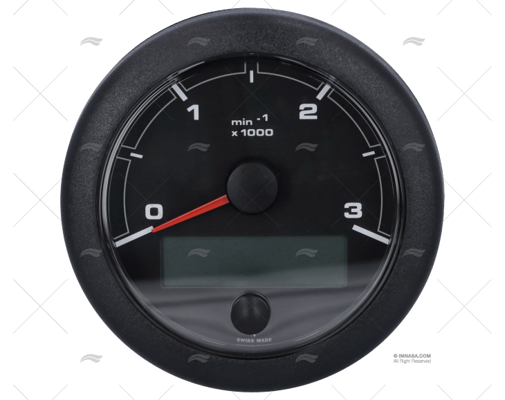 BLACK OL TACHOMETER 12/24V 3000RPMH 85mm