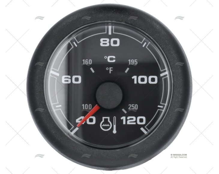 TERMOMETRO OL 12/24V 120ºC 52mm NERO