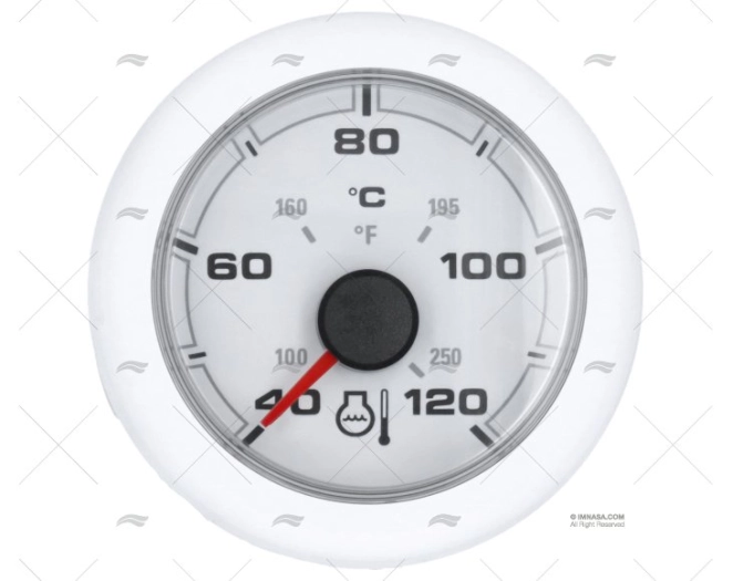 Termometro Ol 12/24V 120ºC 52mm BL