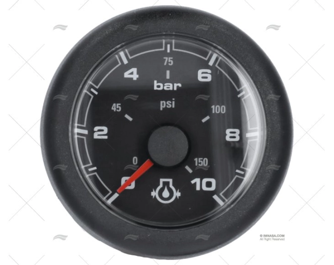 MANOMETRO OL 12/24V 10 BAR 52mm NERO