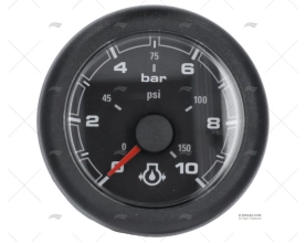 MANOMETRO OL 12/24V 10 BAR 52mm NERO