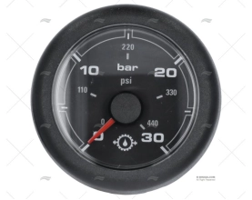 MANOMETRO OL 12/24V 30 BAR 52mm NERO