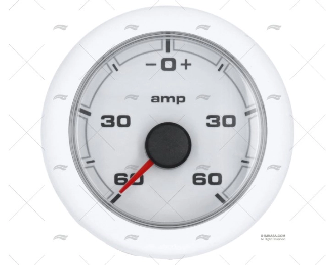 AMPEROMETRO OL  60A 12/24V 52mm BIANCO