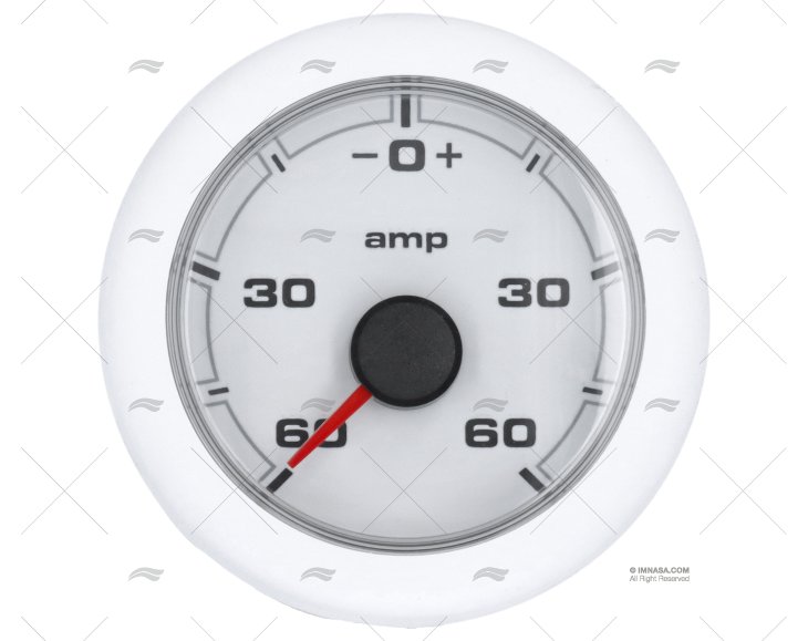 AMPEROMETRO OL  60A 12/24V 52mm BIANCO