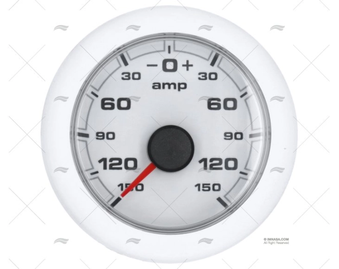AMPEROMETRO OL 150A 12/24V 52mm BIANCO