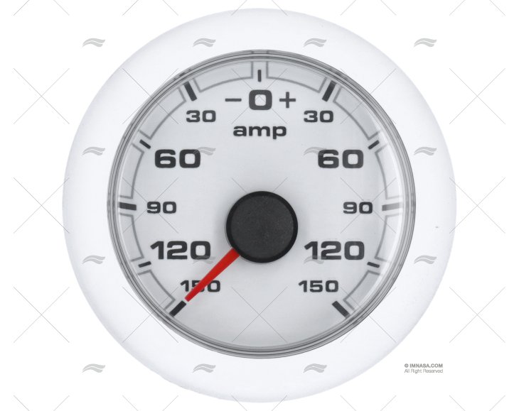AMPEROMETRO OL 150A 12/24V 52mm BIANCO