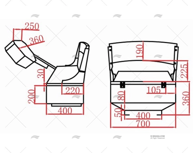 WHITE ALU CONSOLE SEAT