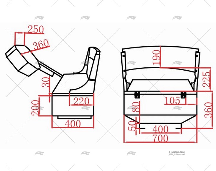 WHITE ALU CONSOLE SEAT