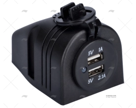 PRESA USB 12-24V 2 ENTR. SUPERFICIE