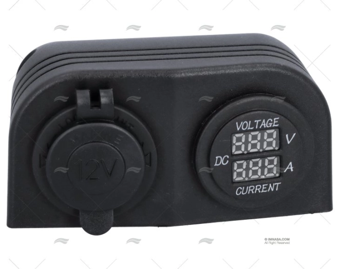 TOMADA ISQUEIRO+VOLT. + AMP. SUPERFÍCIE