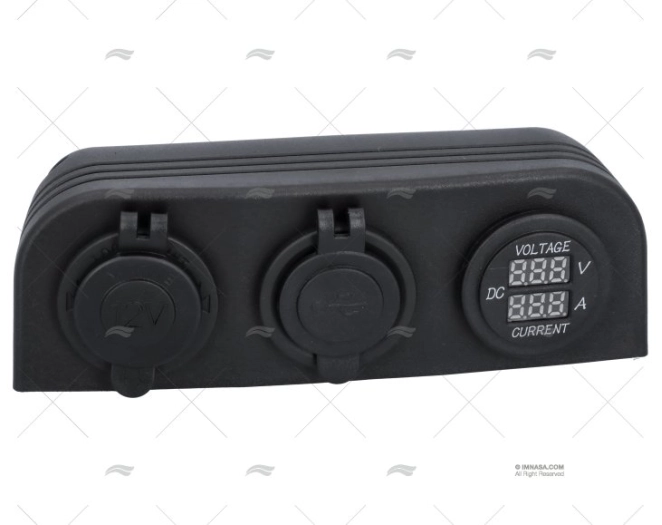 TOMA MECHERO DOBLE+VOLT.+AMP. SUPERFICIE