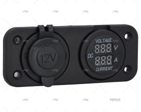 TOMA MECHERO+VOLT. + AMP. EMPOTRABLE