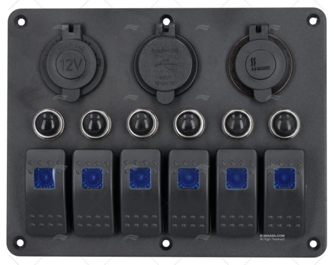 PAINEL ELÉCTRICO LED 12V ON/OFF +usb+tomada