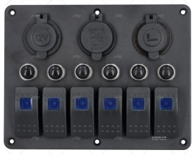 PANNELLO ELETTRICO LED 12V ON/OFF +usb+presa