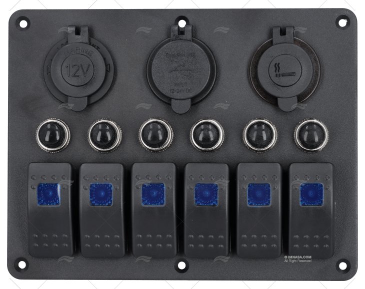 PANNELLO ELETTRICO LED 12V ON/OFF +usb+presa