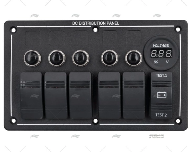 PANNELLO ELETTRICO LED 12V ON/OFF 5+BAT+VOL
