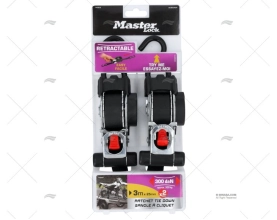 CORREIA 25mm 3,2MT AMARRAÇÃO 300kg GANCHO 2U MASTER LOCK