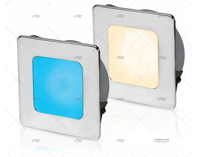 LUZ EUROLED 95 QUADRADA BRANCA QUENTE/AZUL HELLA MARINE