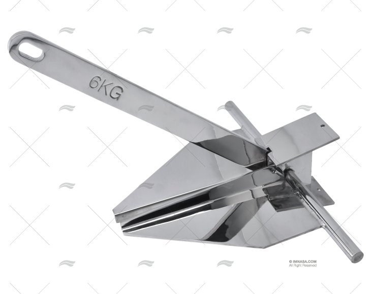 ÂNCORA TIPO DANFORTH INOX 316 6 KG