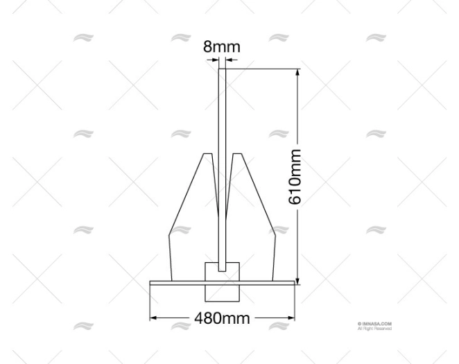 ANCRE TYPE DANFORTH INOX 316  8 KG