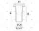 BUSHING FOR FIXING SHOWER CG 3/4"