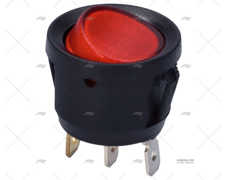 INTERRUPTOR ON-OFF 10A/12V/3PIN LUZ VERMELHA