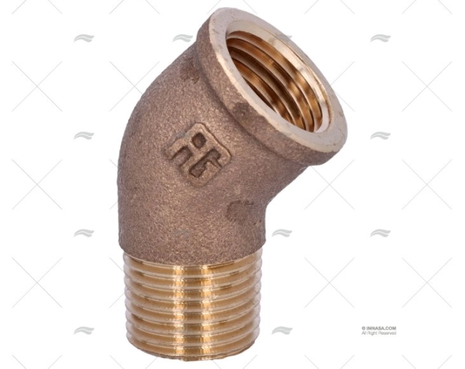 GOMITO BRONZO M-F 45º 1/2" GUIDI