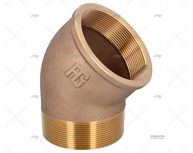 GOMITO BRONZO M/F 45º 3" GUIDI