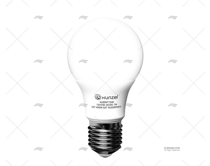 ROUND-LAMP SPARE CLAIR LED E27 12/24V 7W