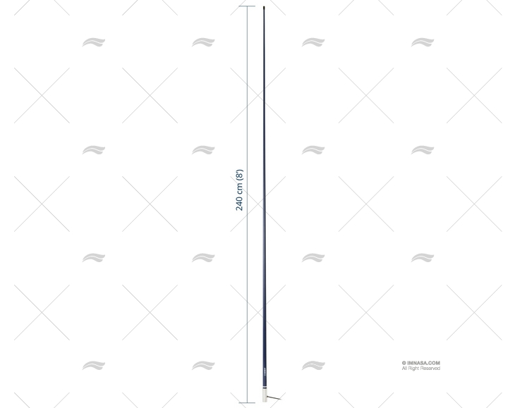 ANTENNA VHF 2.40MT 3dB BLU SCOUT