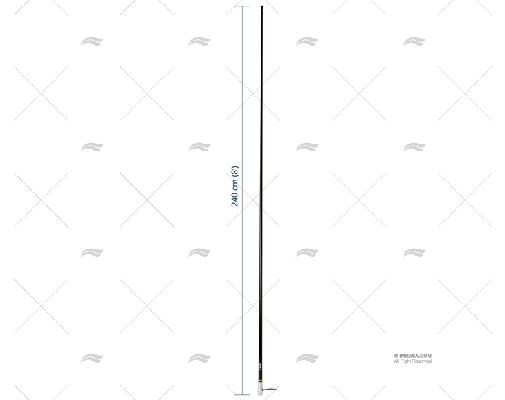 ANTENA VHF 2.40MT 6dB Preta SCOUT